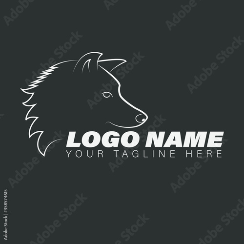 a logo that forms the dog's head