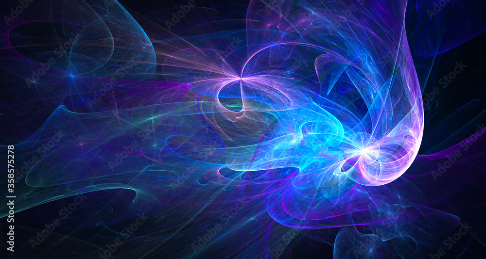 Abstract chaotic neon pattern on a dark background Abstract chaotic neon pattern on a dark background