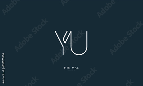 Alphabet letter icon logo YU