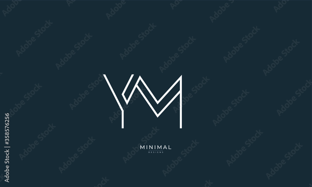 Alphabet letter icon logo YM Alphabet letter icon logo YM