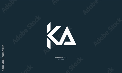Alphabet letter icon logo KA photo