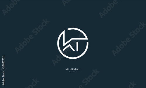 Alphabet letter icon logo KT