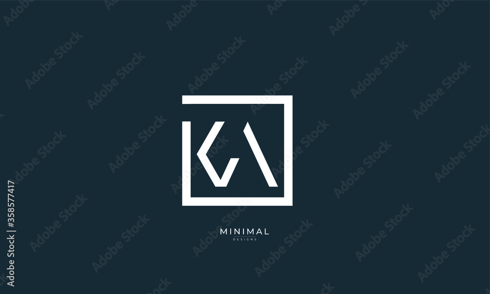 Alphabet letter icon logo KA - obrazy, fototapety, plakaty 
