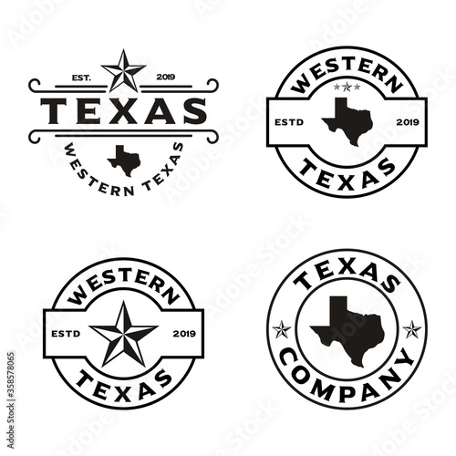 Vintage Retro Western Country Emblem Texas Logo design