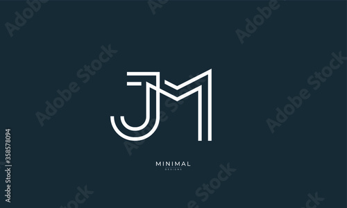 Alphabet letter icon logo JM