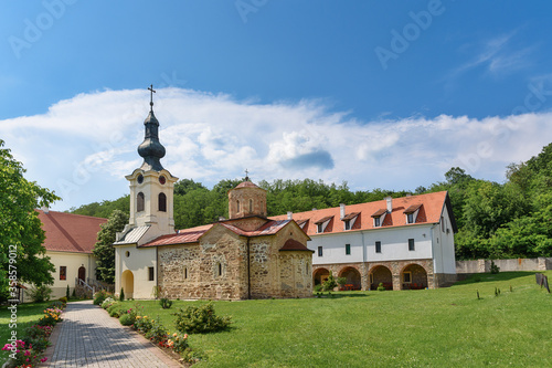 Vrsac, Serbia - June 08, 2020: The Mesic Monastery is a Serb Orthodox monastery situated in the Banat region, in the province of Vojvodina, Serbia. It was founded in the 15th century