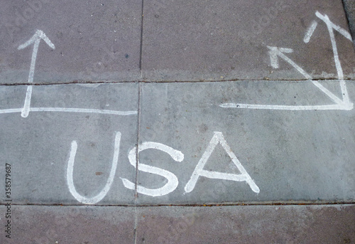 Obraz na plátně USA Graffiti auf Betonboden
