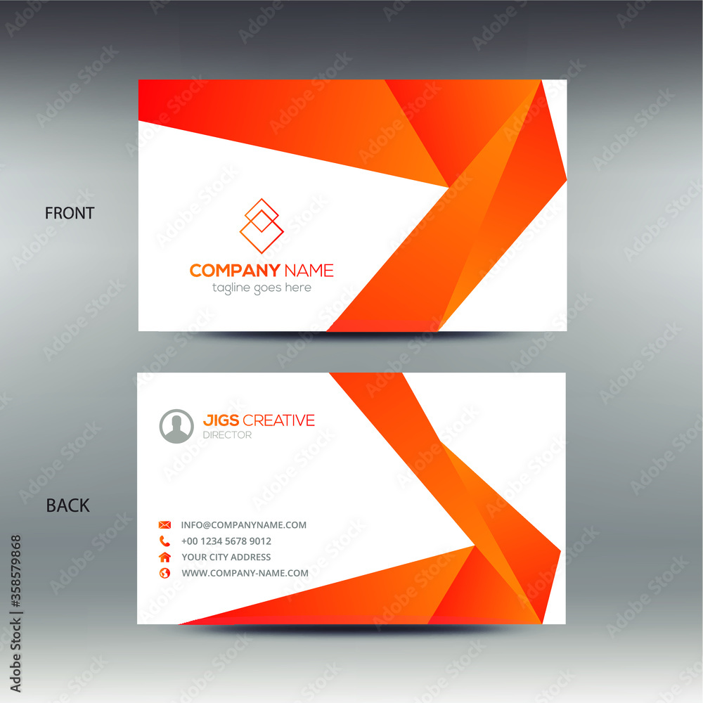 Fototapeta premium Red Abstract Business Card Template
