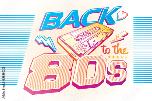 Back to the 80s retro party poster design