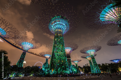 The Supertree Grove at Night, Gardens by the Bay, Singapore