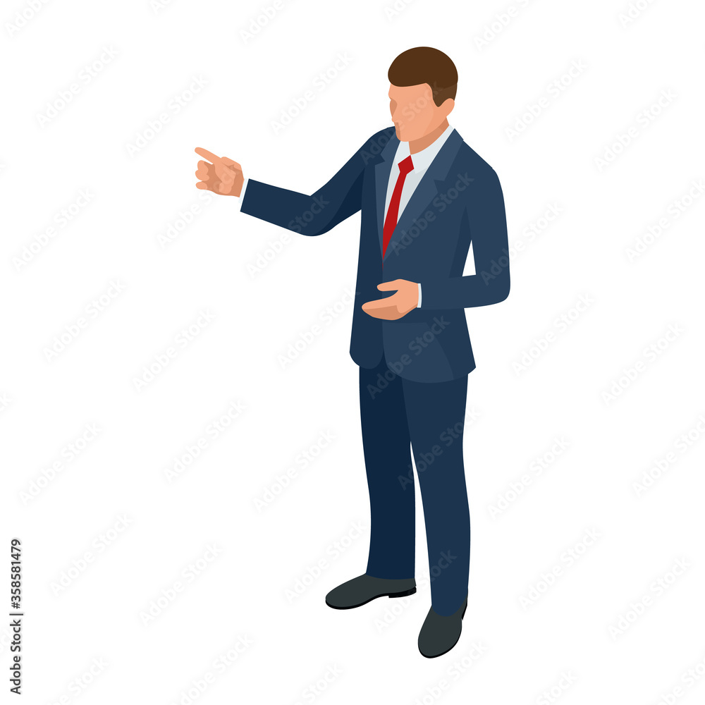 Isometric businessman isolated on write. Creating an office worker character, cartoon people. Business people. Isometric businessman isolated on write. Creating an office worker character, cartoon people. Business people.