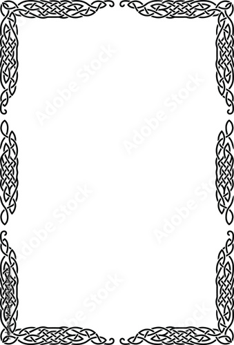 Celtic rectangular black frame with a traditional pattern.