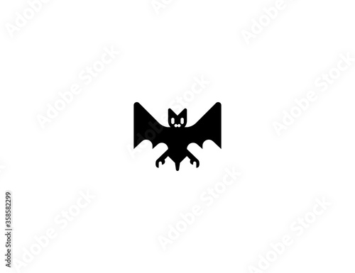 Bat vector flat icon. Isolated bat emoji illustration