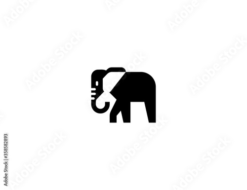 Elephant vector flat icon. Isolated elephant emoji illustration