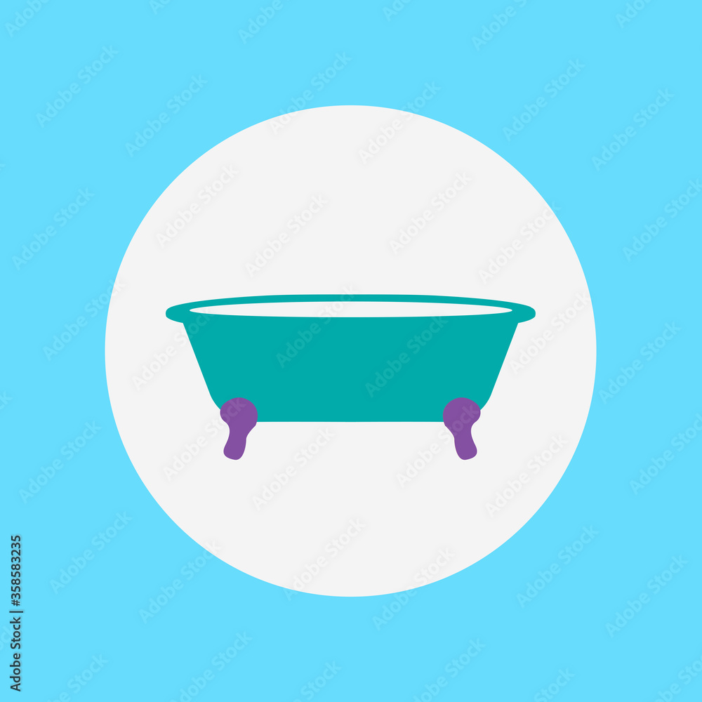 clean modern, simple shower bath icon illustration vector bathtub or bathroom interior for beauty. washing symbol cartoon with water on light blue flat design style background clean modern, simple shower bath icon illustration vector bathtub or bathroom interior for beauty. washing symbol cartoon with water on light blue flat design style background