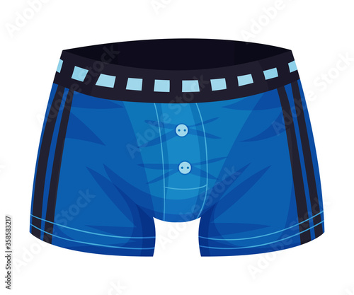 Tight Male Elastic Swimming Trunks Isolated on White Background Vector Illustration