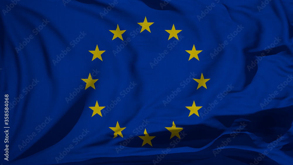 Fabric wavy texture national flag of EEC European Economic Community Fabric wavy texture national flag of EEC European Economic Community