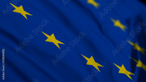 Fabric wavy texture national flag of EEC European Economic Community