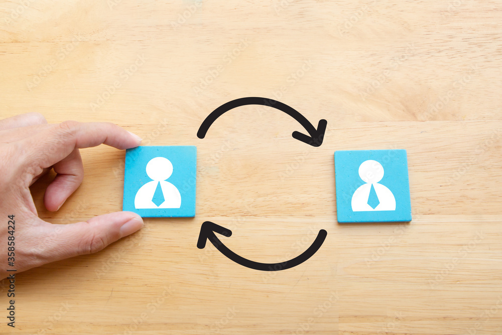 Ταπετσαρία Job rotation or staff turnover icon in Human resources Management concept