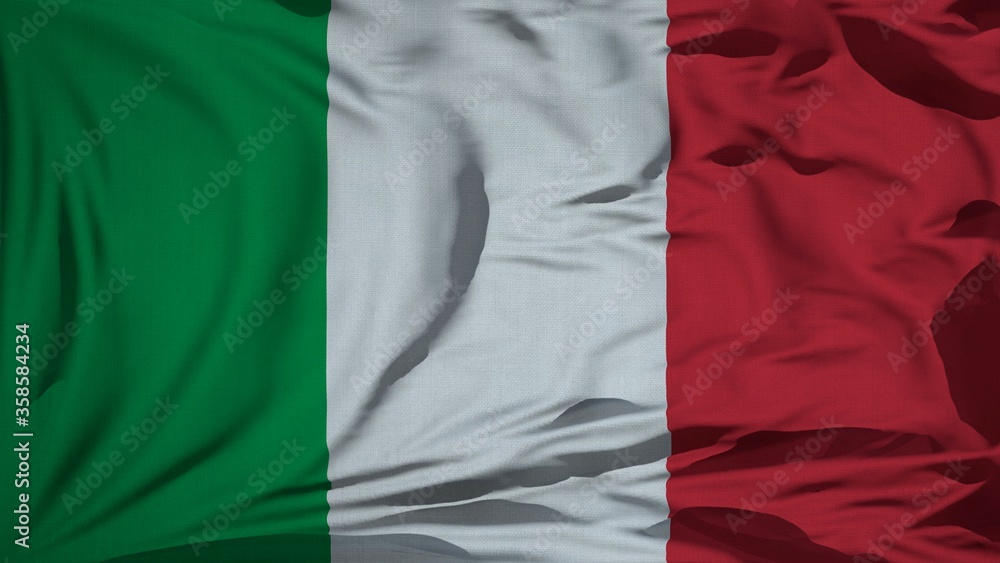 Fabric wavy texture national flag of Italy