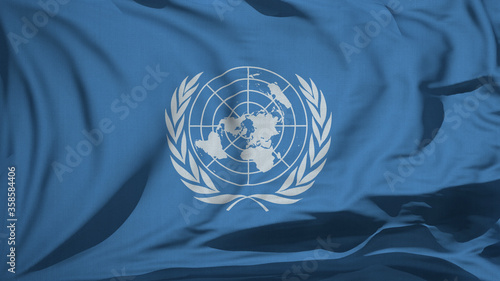 Fabric wavy texture of UN United Nations photo