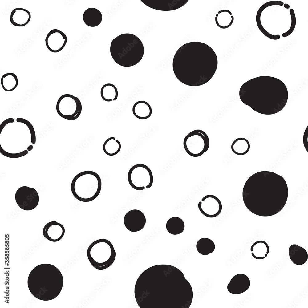 Circles seamless pattern. Random doodle dots texture background. Hand drawn design. Circles seamless pattern. Random doodle dots texture background. Hand drawn design.