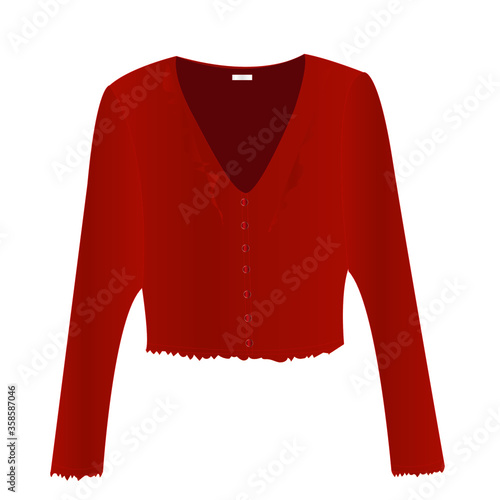 Ribbed Cardigan vector illustration