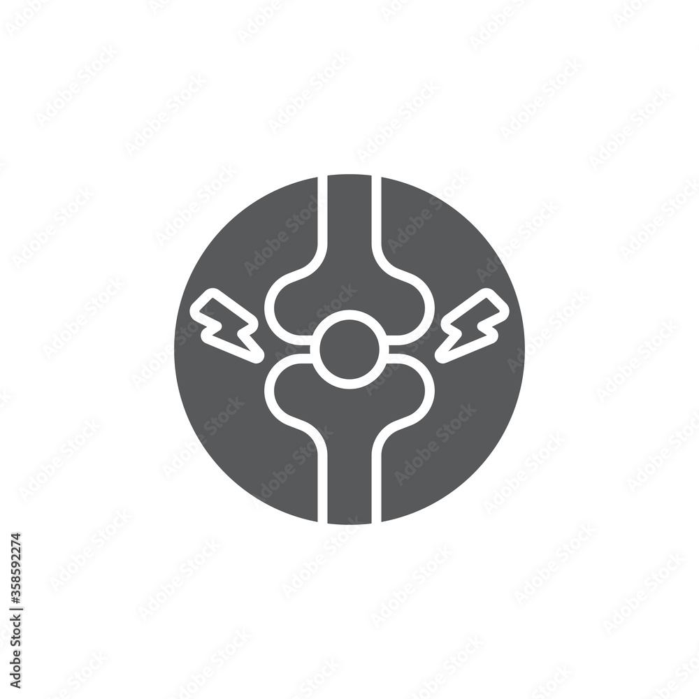 Joint pain vector icon symbol isolated on white background Joint pain vector icon symbol isolated on white background