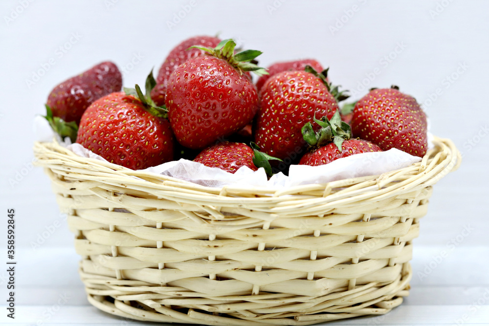strawberries in basket strawberries in basket