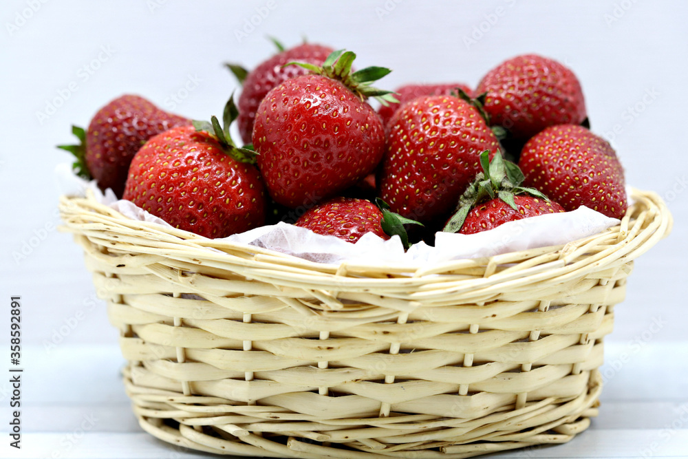 strawberries in basket strawberries in basket