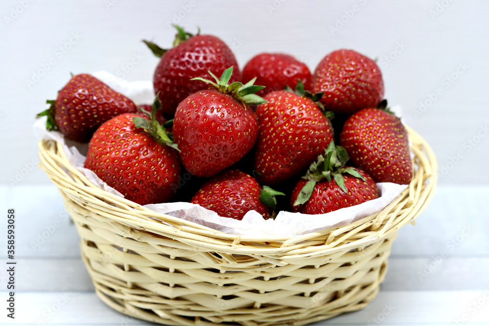 strawberries in basket strawberries in basket
