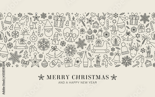 Design of Christmas decoration - seamless pattern