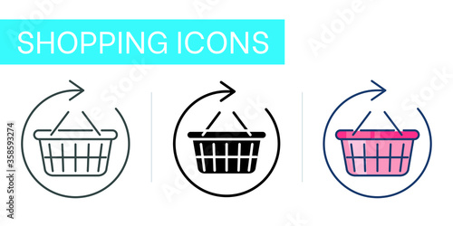 return or exchange of goods, set icons