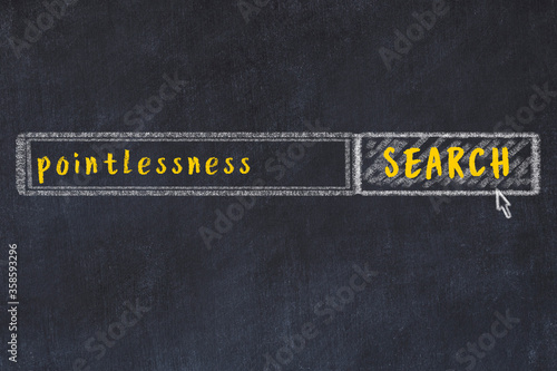 Canvastavla Chalk sketch of browser window with seqrch form and inscription pointlessness