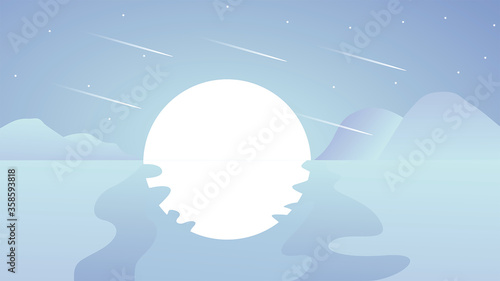 Premium vector banners with polygonal landscape illustration background.