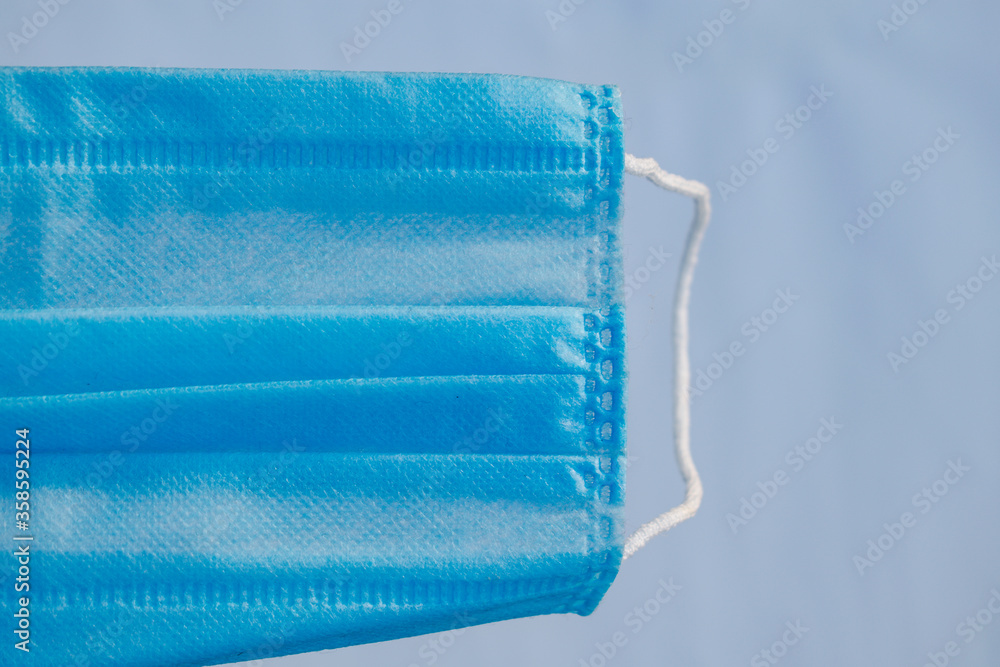 blue disposable mask isolated.