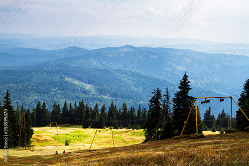 Fototapeta Naklejka Na Ścianę i Meble -  View from a trail to Rysianka, Beskid Zywiecki, Poland
