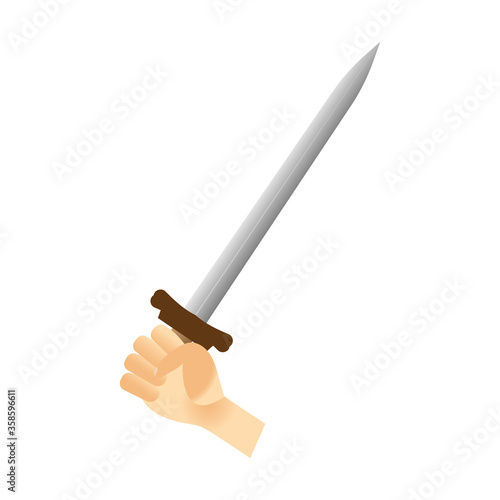 hand holding a sword