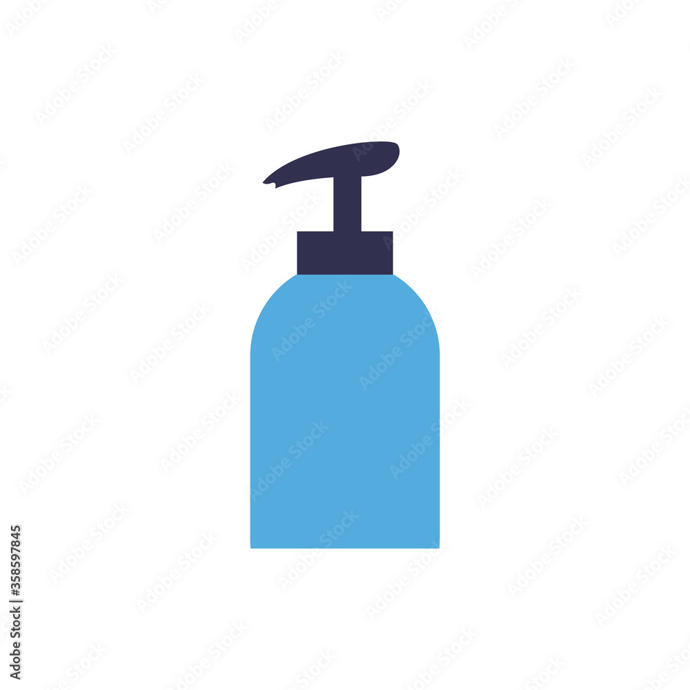 Hands sanitizer bottle flat style icon vector design Hands sanitizer bottle flat style icon vector design