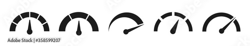 Speedometers set icons. Vector illustration