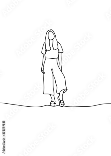 Drawings line, young boy modeling poses