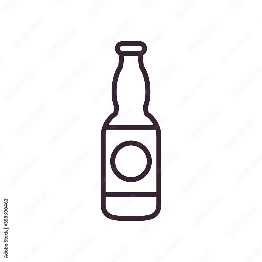 Beer bottle line style icon vector design Beer bottle line style icon vector design