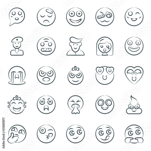  Cute Facial Expression Icons Pack 