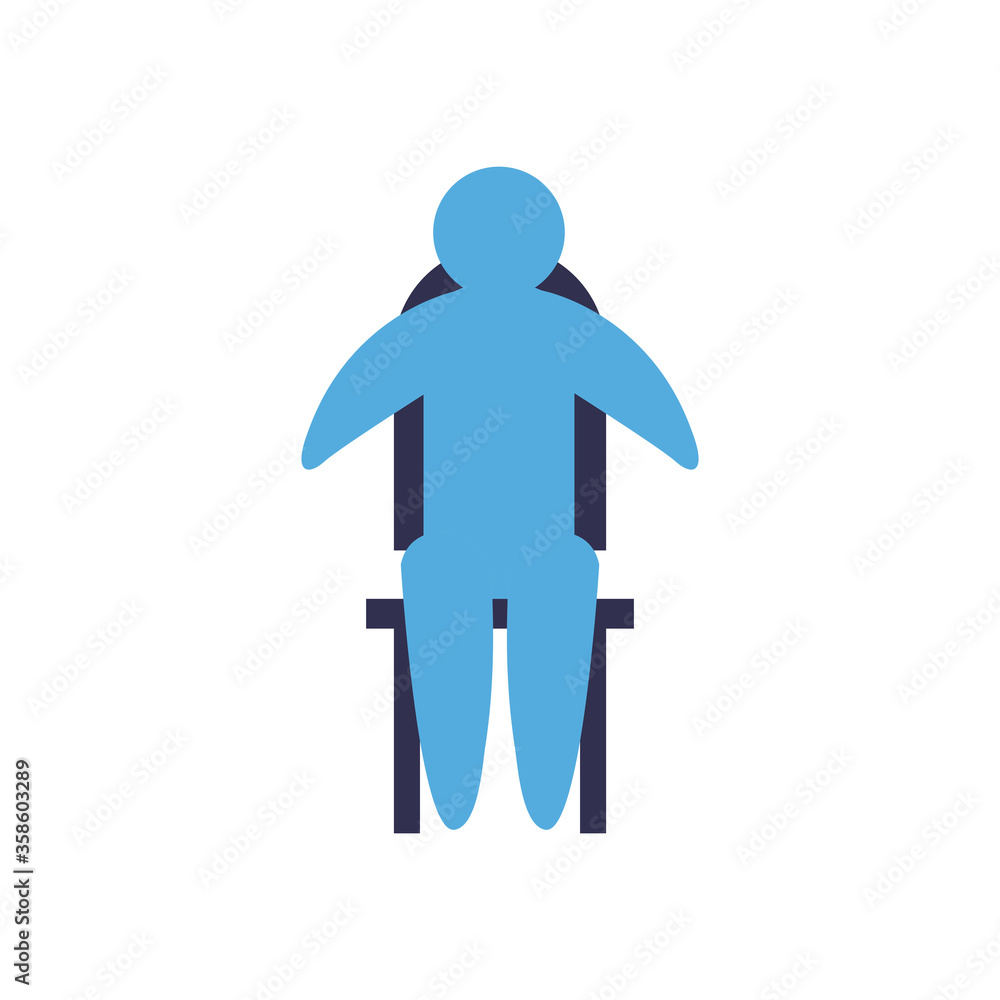 Isolated avatar on chair flat style icon vector design Isolated avatar on chair flat style icon vector design