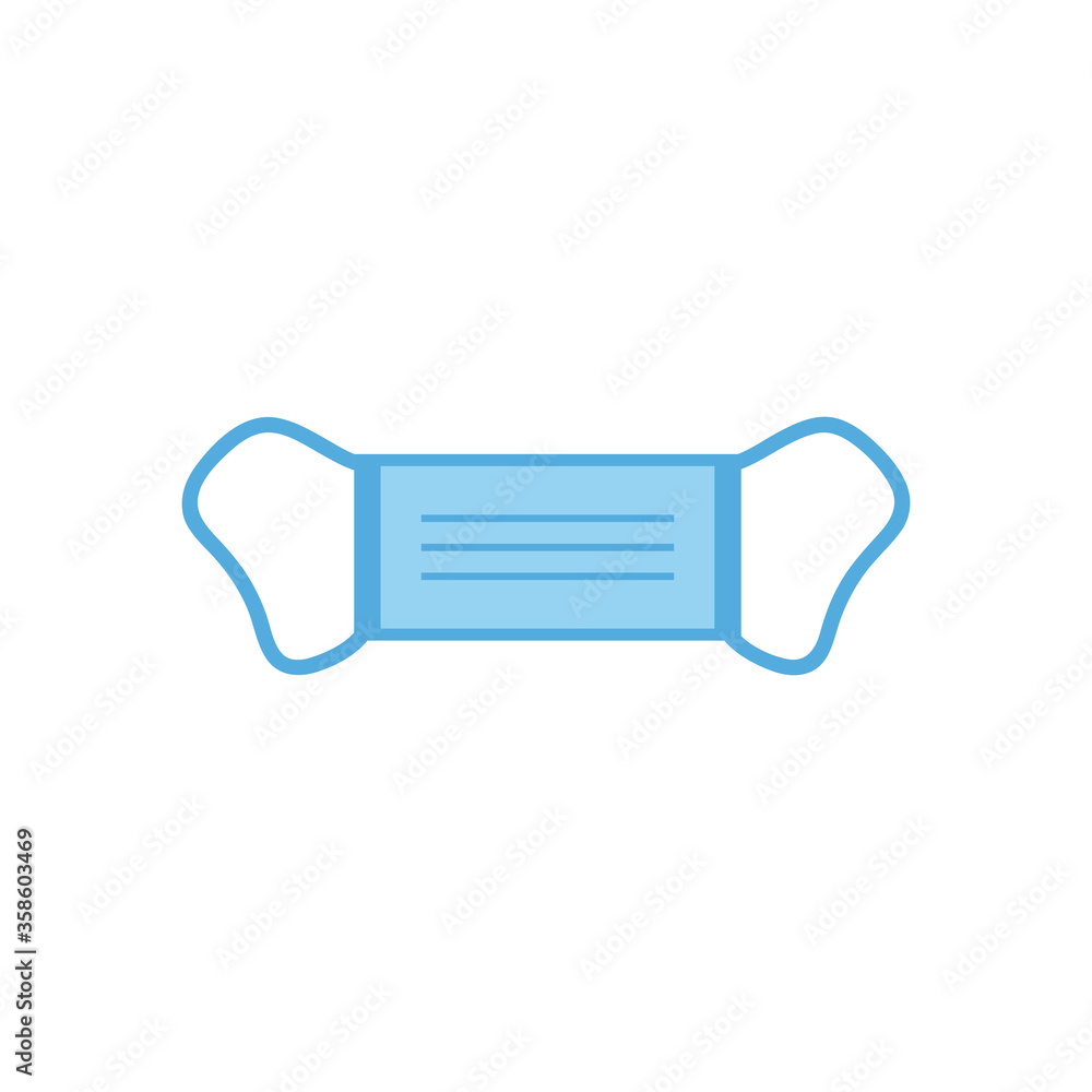 Isolated medical mask flat style icon vector design Isolated medical mask flat style icon vector design