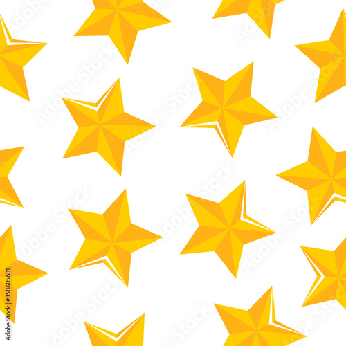 Pattern stars yellow seamless symbol flat design background