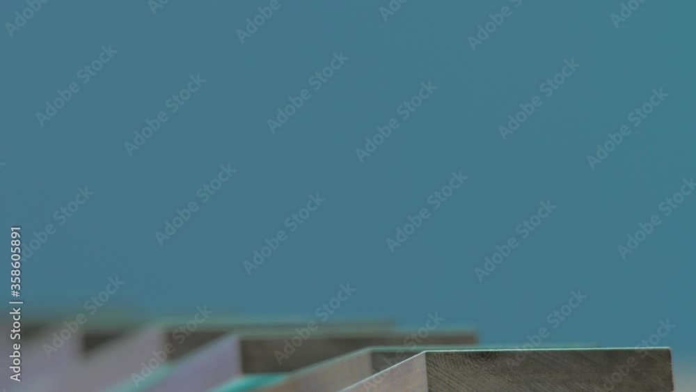 Domino effect in business challenge and solution concept. Concept of