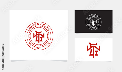 monogram initial TG or GT logo design