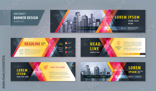 Abstract banner design web template Set, Horizontal header web banner