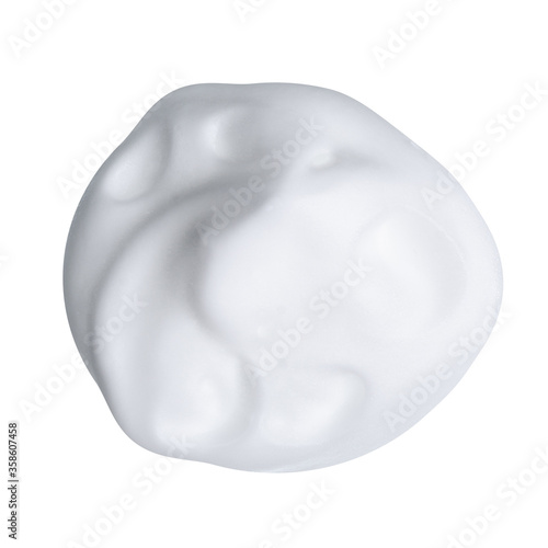 Foam mousse cream beauty on white background isolation, top view